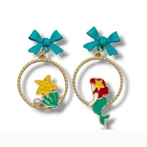 "Part of Your World" Asymmetrical Ariel Bow Hoops Park Accessory